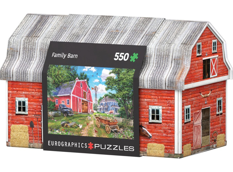 EUROGRAPHICS Puzzle v plechovej krabičke Rodinný statok 550 dielikov