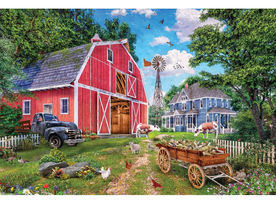 EUROGRAPHICS Puzzle v plechovej krabičke Rodinný statok 550 dielikov