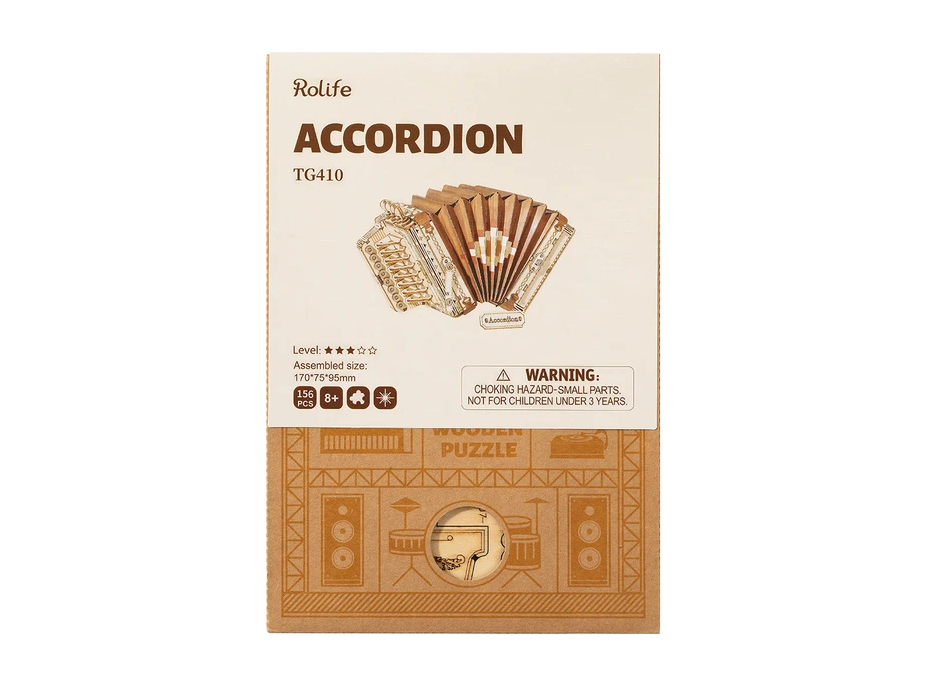 ROBOTIME Rolife 3D drevené puzzle Akordeón 156 dielikov