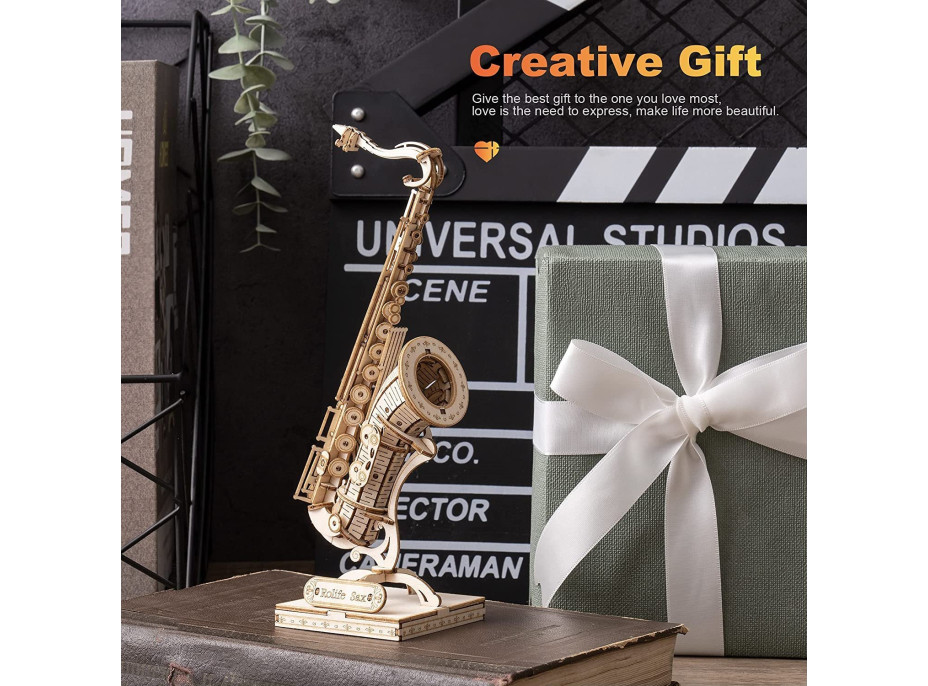 ROBOTIME Rolife 3D drevené puzzle Saxofón 136 dielikov