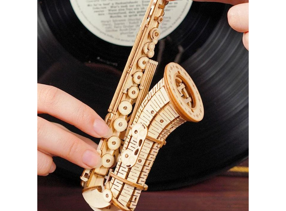 ROBOTIME Rolife 3D drevené puzzle Saxofón 136 dielikov