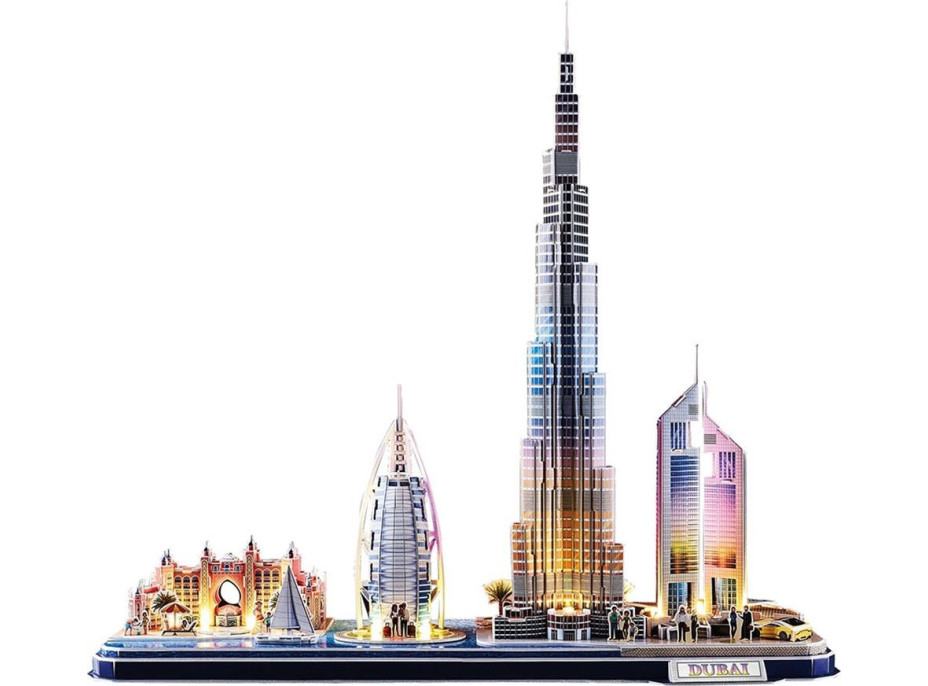 CUBICFUN Svietiace 3D puzzle CityLine panorama: Dubaj 182 dielikov