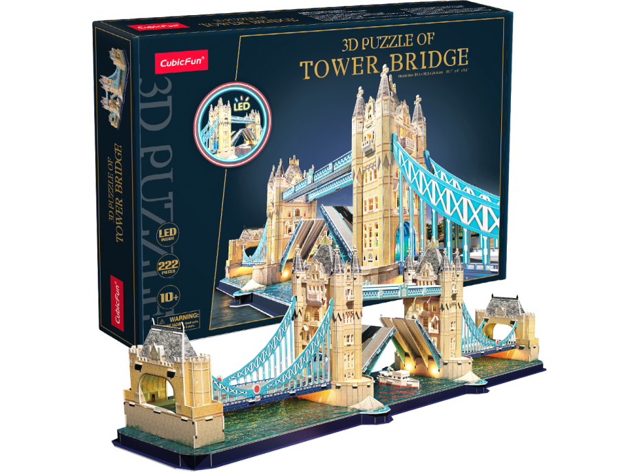 CUBICFUN Svietiace 3D puzzle Tower Bridge 222 dielikov