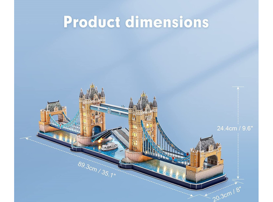 CUBICFUN Svietiace 3D puzzle Tower Bridge 222 dielikov