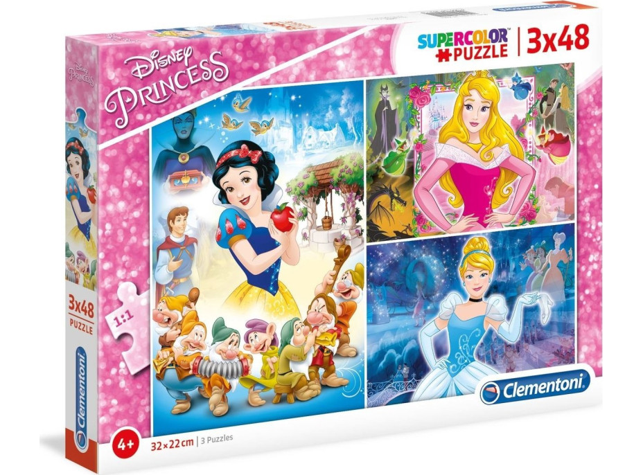 CLEMENTONI Puzzle Disney princeznej 3x48 dielikov