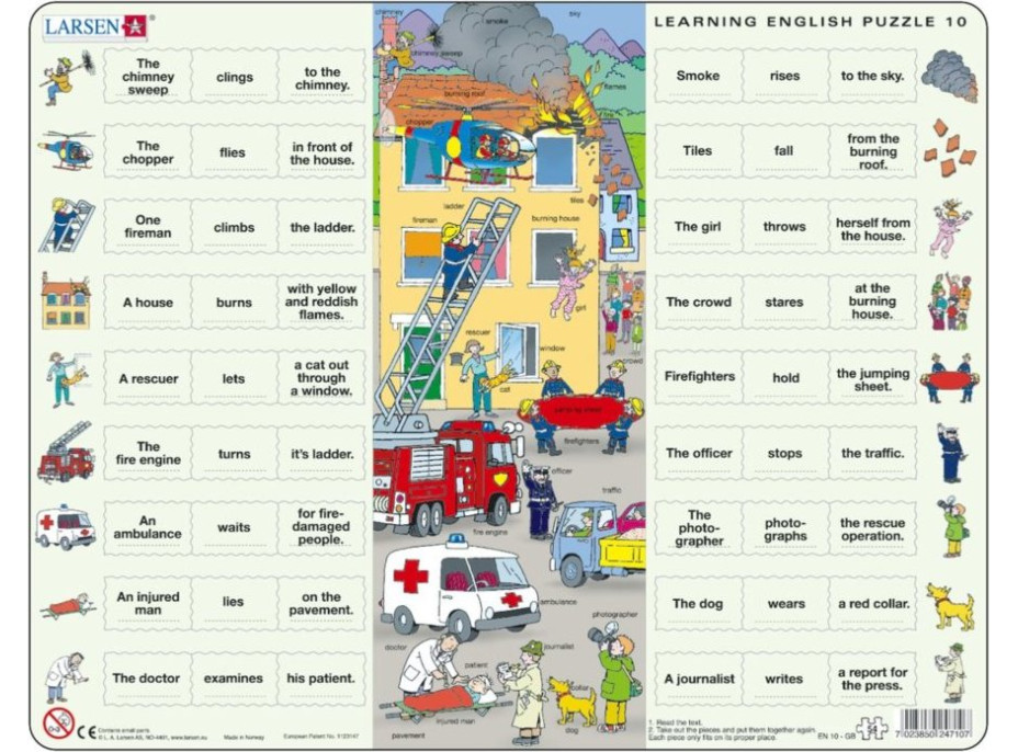 LARSEN Puzzle Angličtina 10: Záchranári 54 dielikov