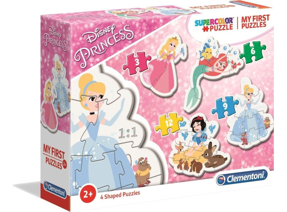 CLEMENTONI Moje prvé puzzle Disney princeznej 4v1 (3,6,9,12 dielikov)