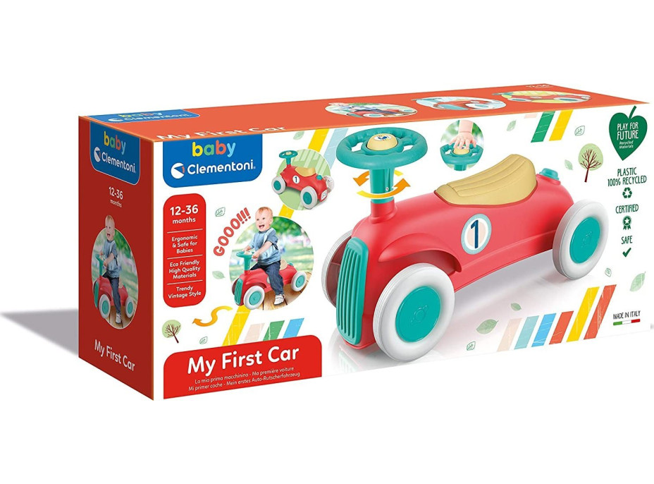 CLEMENTONI Odrážadlo BABY Moje prvé auto červené (Play For Future)