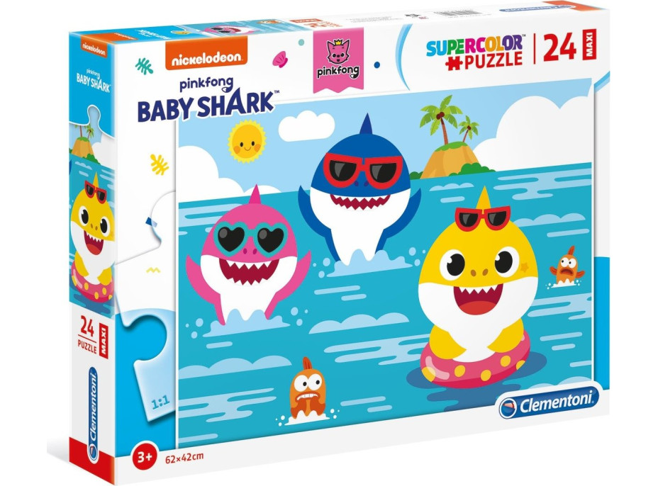 CLEMENTONI Puzzle Baby Shark MAXI 24 dielikov