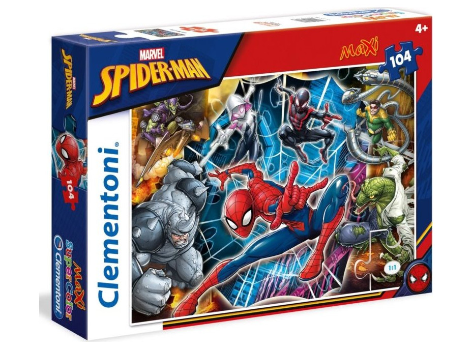CLEMENTONI Puzzle Spiderman: Pripravení na boj MAXI 104 dielikov