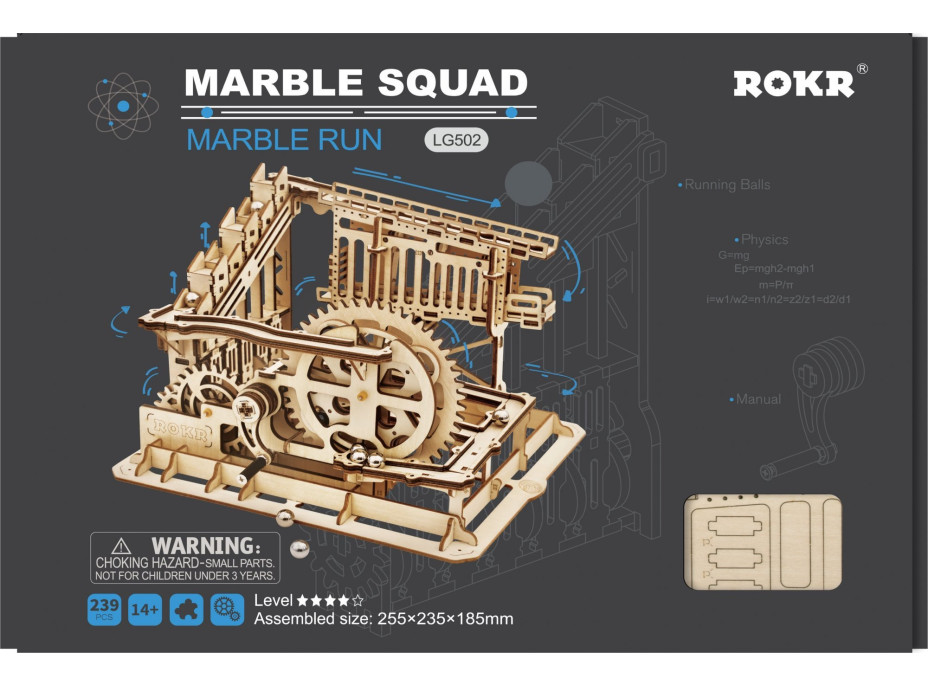 ROBOTIME Roker 3D drevené puzzle Guľôčková dráha: Squad 239 dielikov