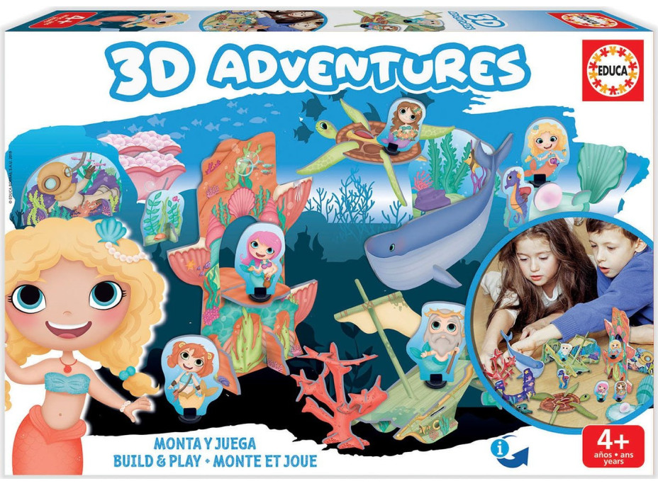 EDUCA 3D puzzle Kráľovstvo morských víl 63 dielikov