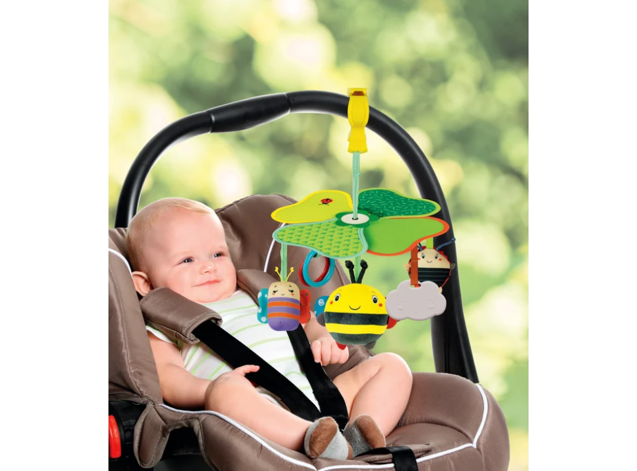 CLEMENTONI BABY Kolotoč so zvieratkami s klipom na zavesenie