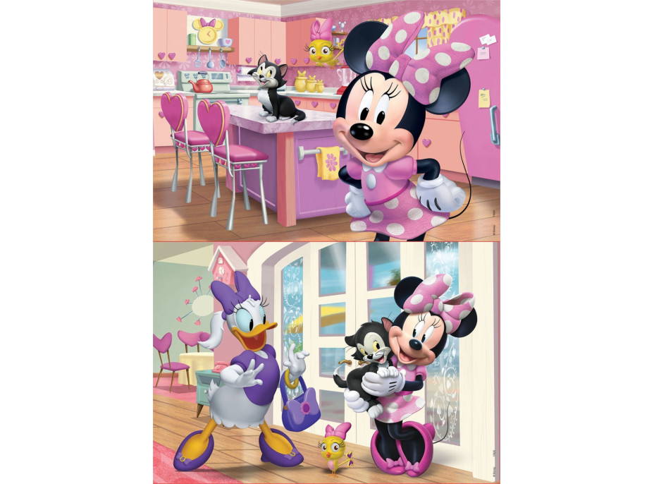 EDUCA Drevené puzzle Minnie 2x25 dielikov