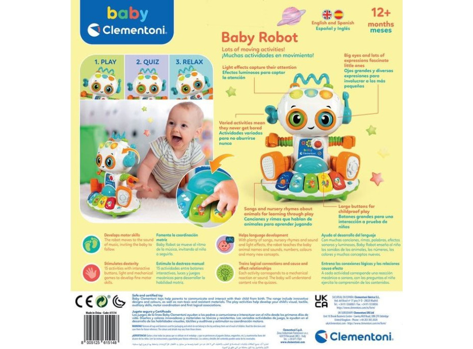 CLEMENTONI BABY Interaktívny robot CZ,SK,HU