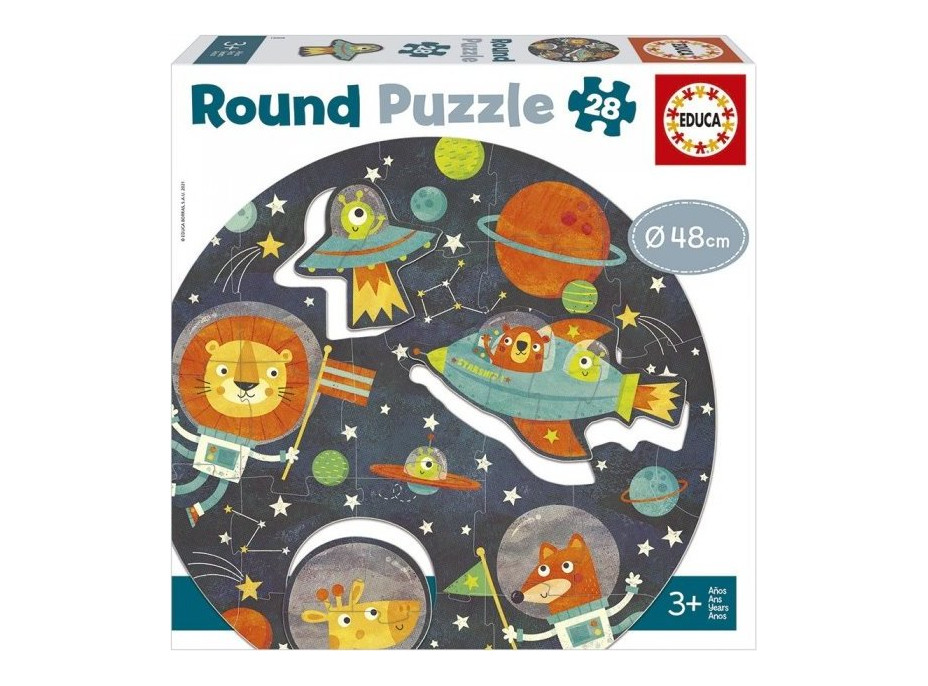 EDUCA Okrúhle puzzle Vesmír 28 dielikov