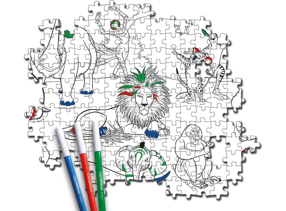 CLEMENTONI Obojstranné puzzle Zafari: V džungli 104 dielikov