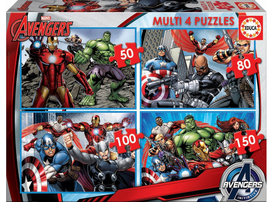 EDUCA Puzzle Avengers 4v1 (50,80,100,150 dielikov)