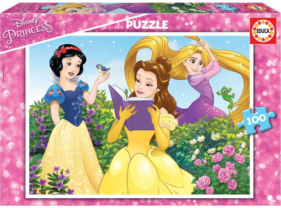 EDUCA Puzzle Disney Princezné: Snehulienka, Bella a Locika 100 dielikov