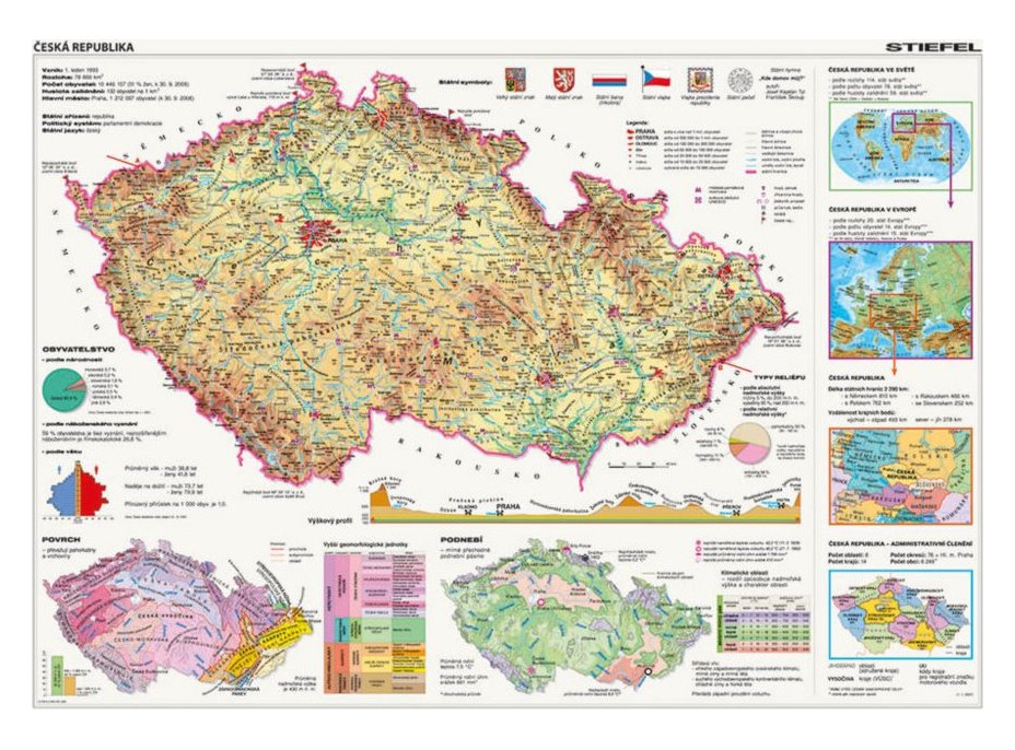 DINO Puzzle Mapa Českej republiky 2000 dielikov