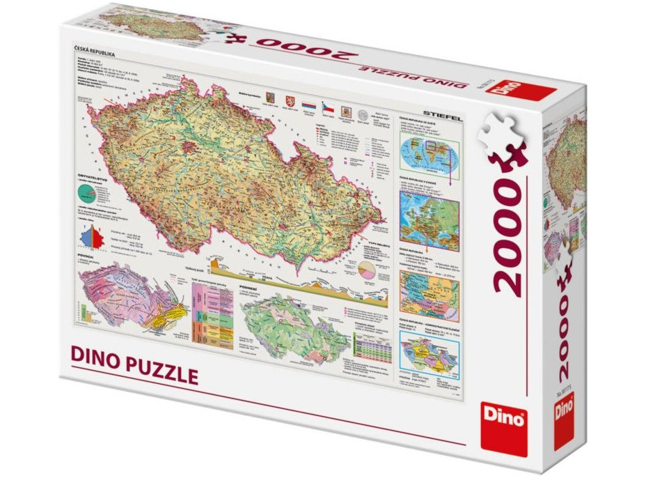 DINO Puzzle Mapa Českej republiky 2000 dielikov