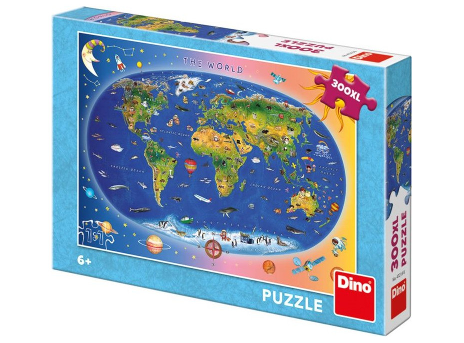DINO Puzzle Mapa sveta XL 300 dielikov