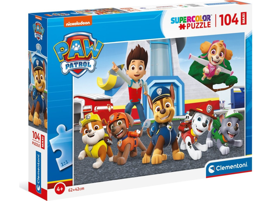 CLEMENTONI Puzzle Tlapková patrola: Správny tím MAXI 104 dielikov