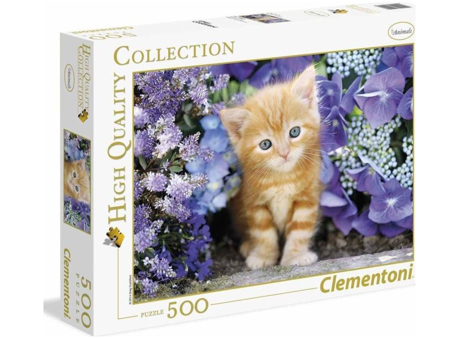 CLEMENTONI Puzzle Ryšavé mačiatko v kvetoch 500 dielikov
