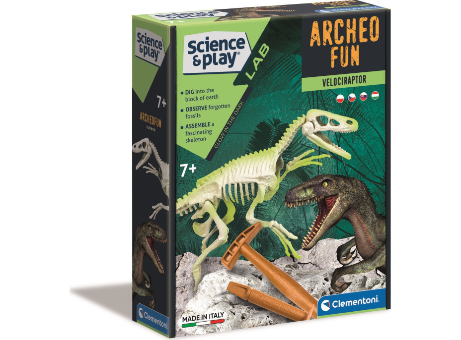 CLEMENTONI Science&Play ArcheoFun: Velociraptor