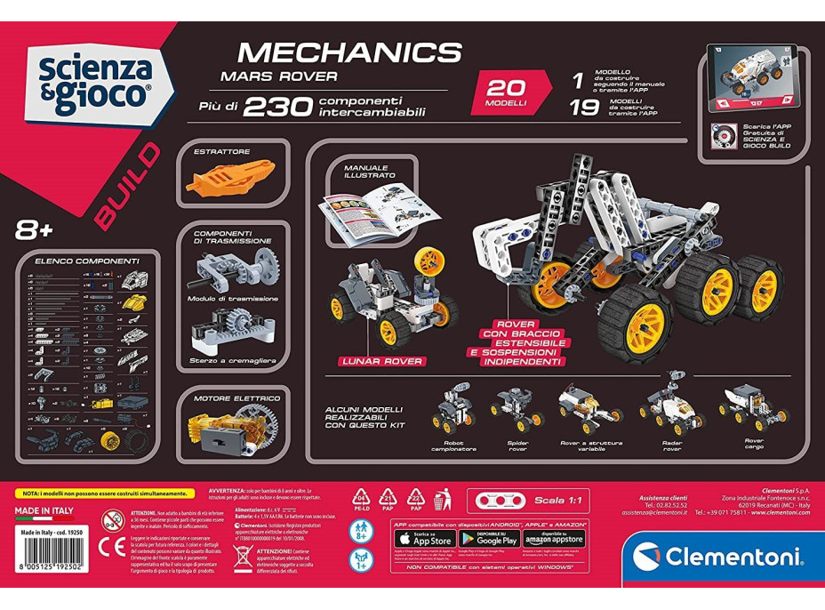 CLEMENTONI Science&Play Mechanické laboratórium NASA Vozítko Mars