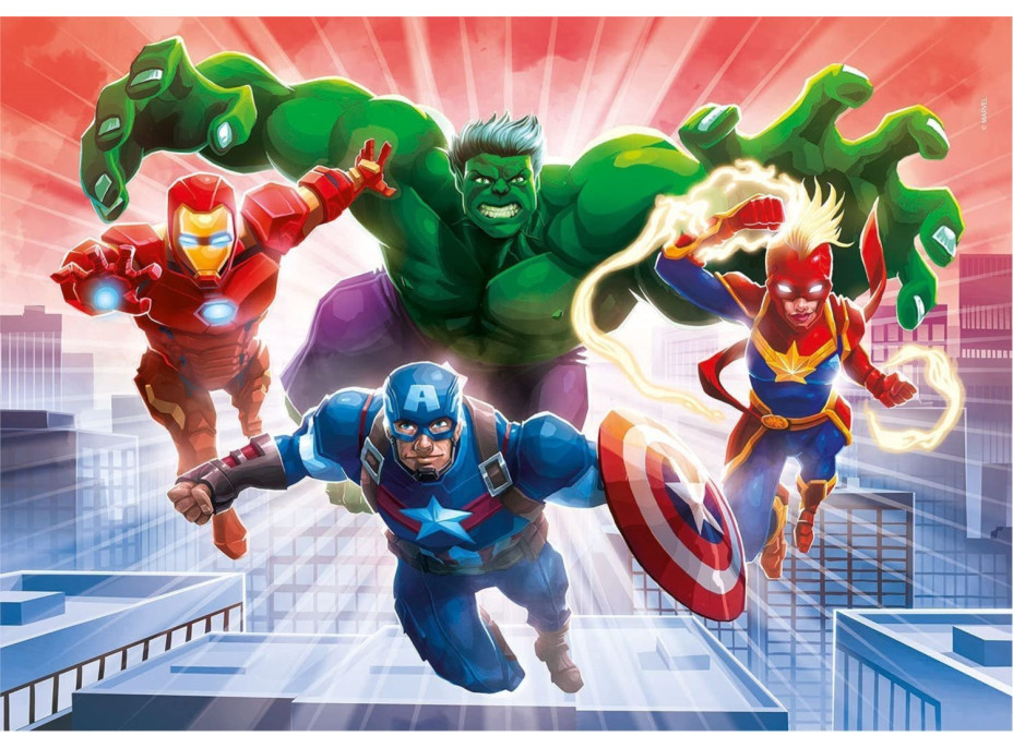 CLEMENTONI Svietiace puzzle Marvel: Avengers 104 dielikov