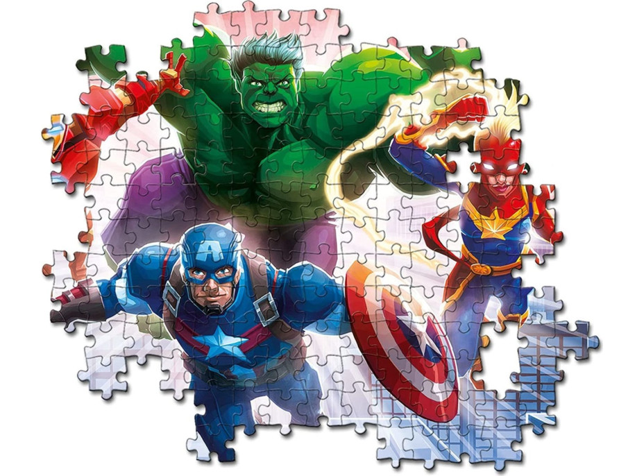 CLEMENTONI Svietiace puzzle Marvel: Avengers 104 dielikov