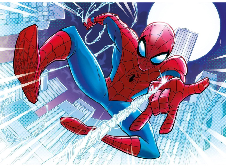 CLEMENTONI Svietiace puzzle Marvel: Spiderman 104 dielikov