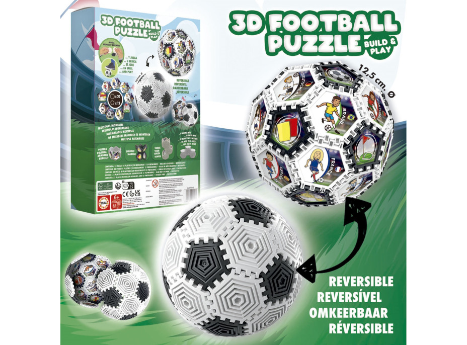 EDUCA 3D Puzzle Build&Play: Futbalová lopta 32 dielikov