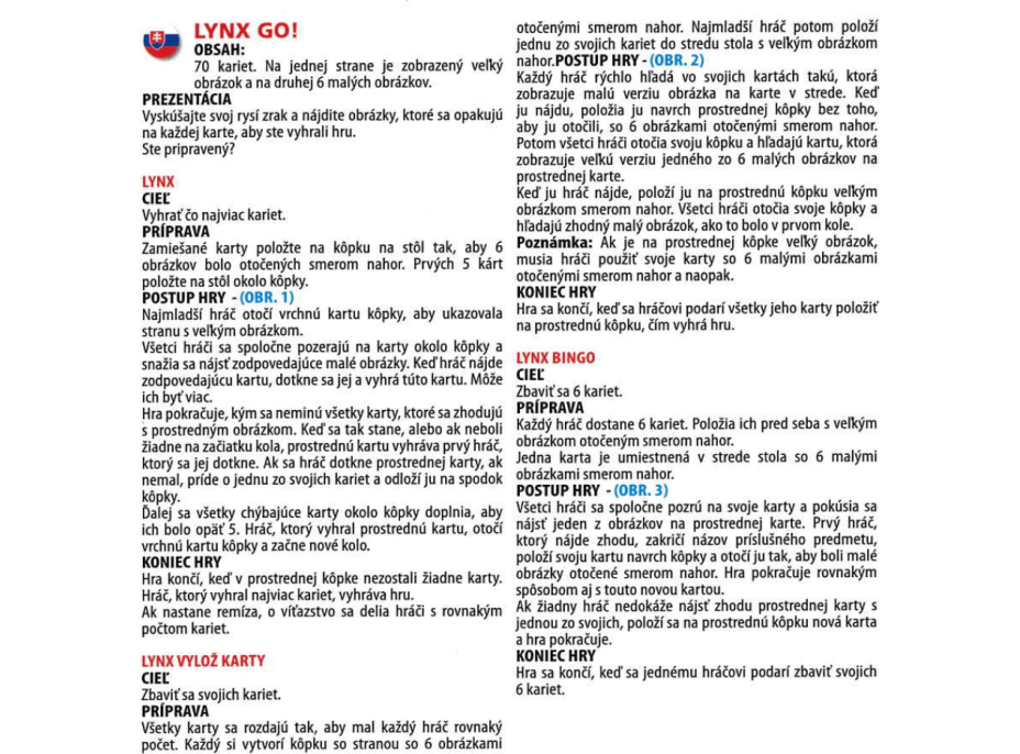 EDUCA Kartová hra Lynx Go! 6v1