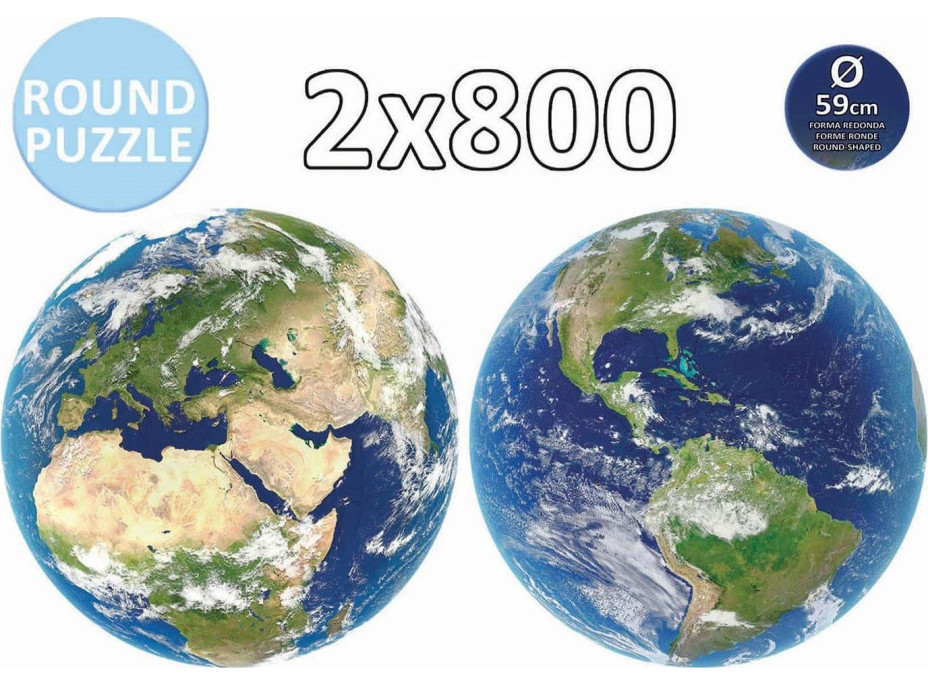 EDUCA Okrúhle puzzle Planéta Zem 2x800 dielikov