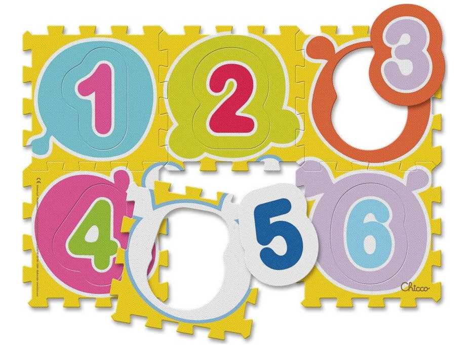 CHICCO Penové puzzle Farebné číslice 12+