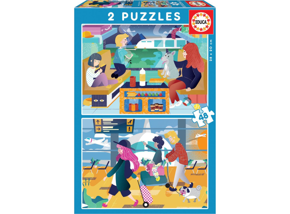 EDUCA Puzzle Cestovanie 2x48 dielikov