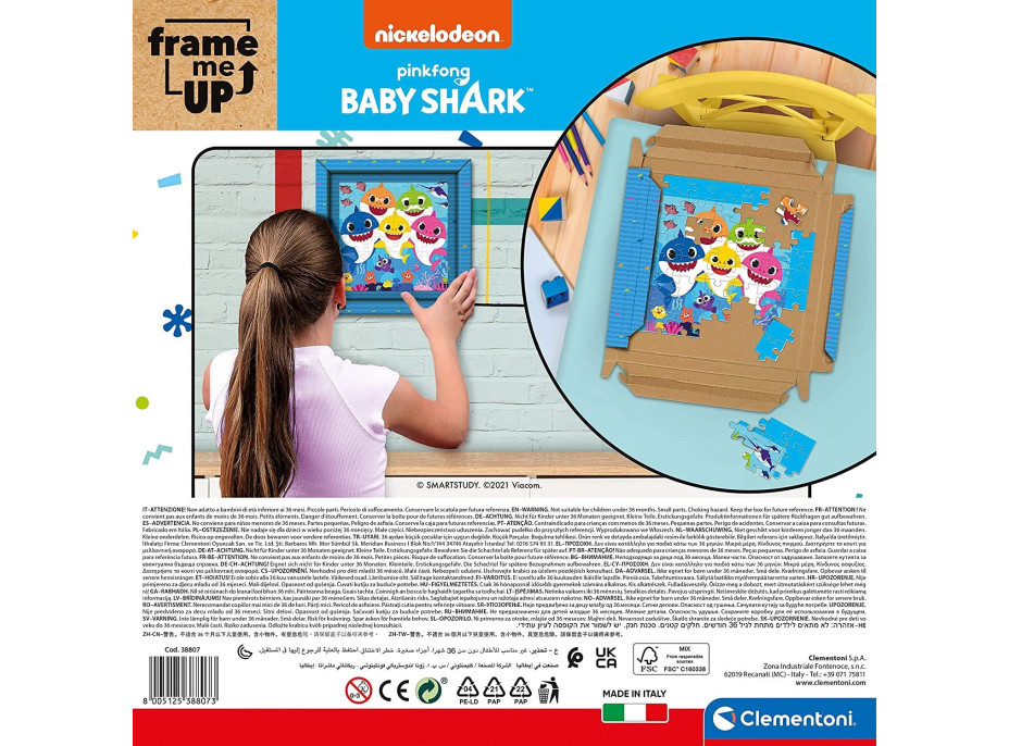 CLEMENTONI Puzzle Frame Me Up Baby Shark 60 dielikov