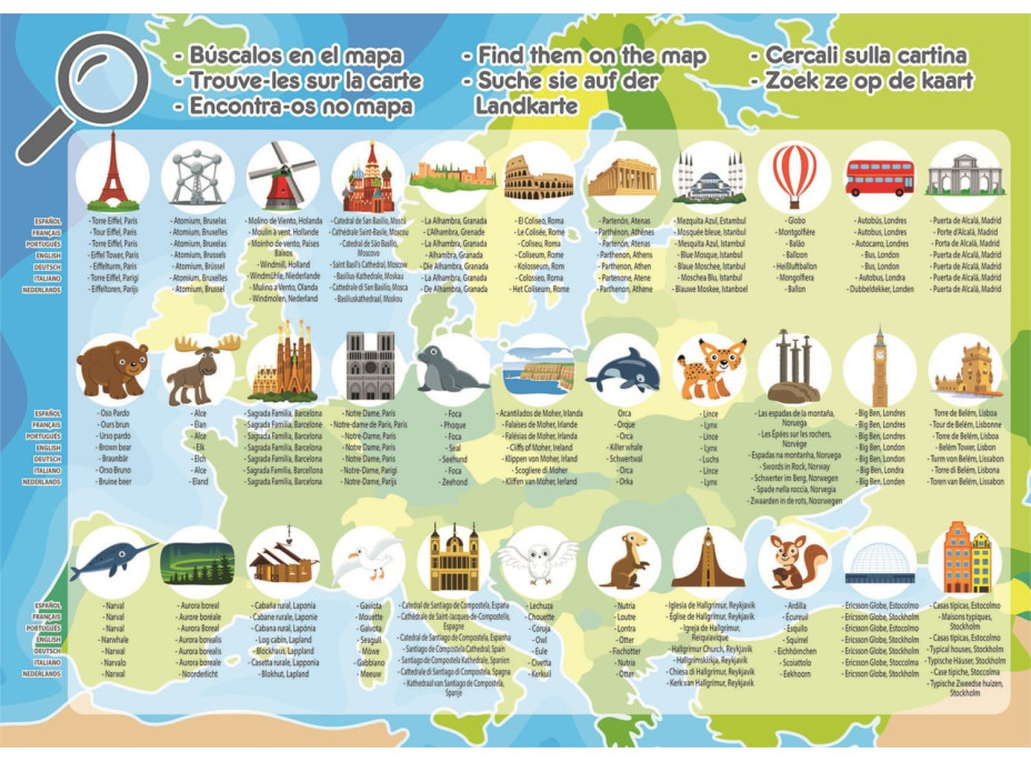 EDUCA Puzzle Mapa Európy 150 dielikov