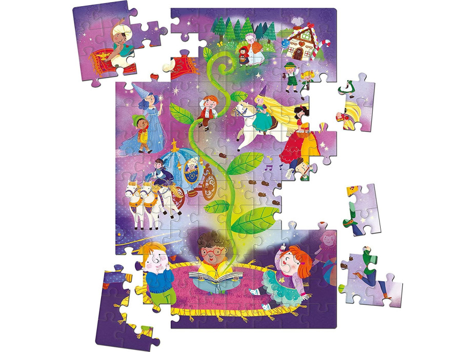 CLEMENTONI Trblietavé puzzle Čas rozprávok 104 dielikov