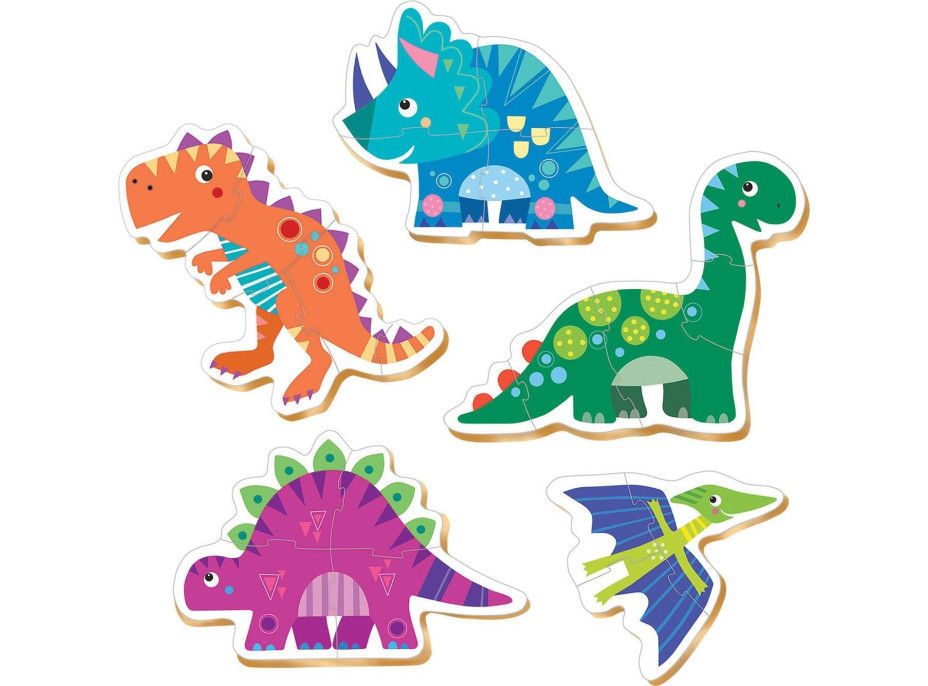 EDUCA Baby puzzle Dinosaury 5v1 (3-5 dielikov)