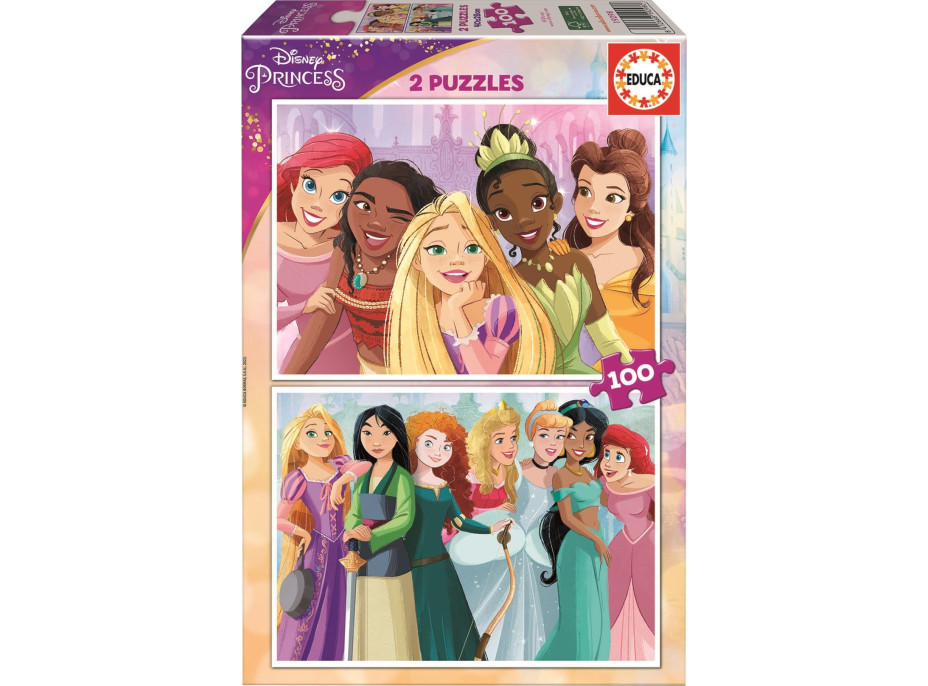 EDUCA Puzzle Disney princeznej 2x100 dielikov