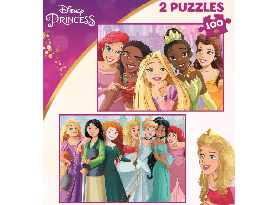 EDUCA Puzzle Disney princeznej 2x100 dielikov