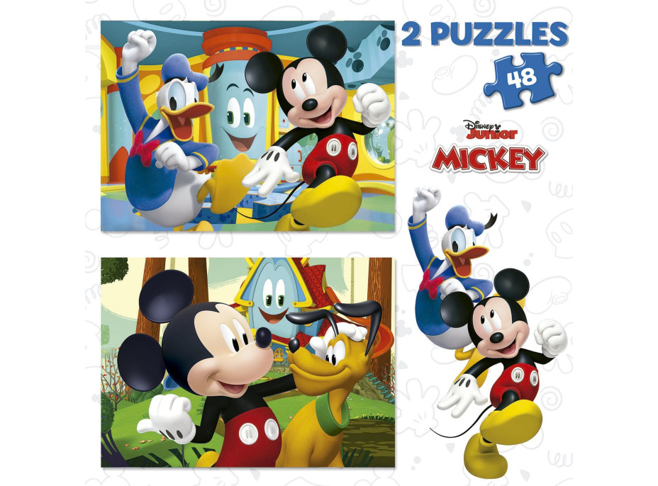 EDUCA Puzzle Mickey Mouse: Zábavný park 2x48 dielikov