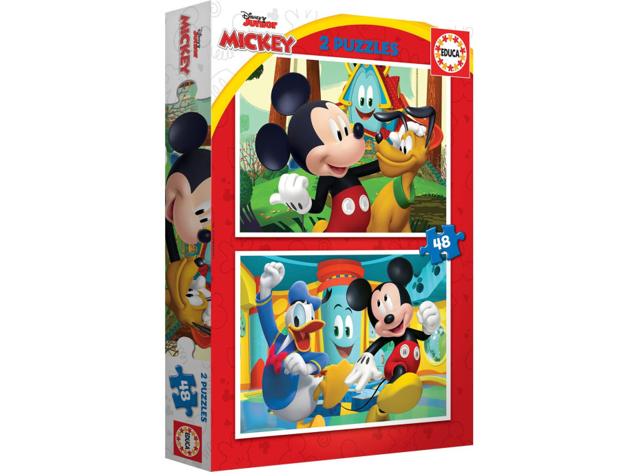 EDUCA Puzzle Mickey Mouse: Zábavný park 2x48 dielikov