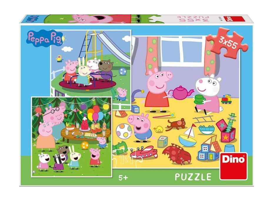 DINO Puzzle Prasiatko Peppa na prázdninách 3x55 dielikov