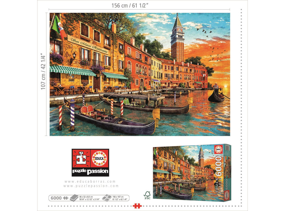 EDUCA Puzzle San Marco pri západe slnka 6000 dielikov