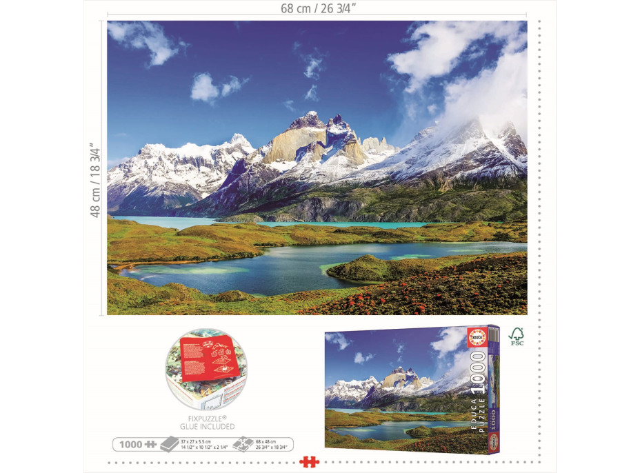 EDUCA Puzzle Torres del Paine, Patagónia 1000 dielikov