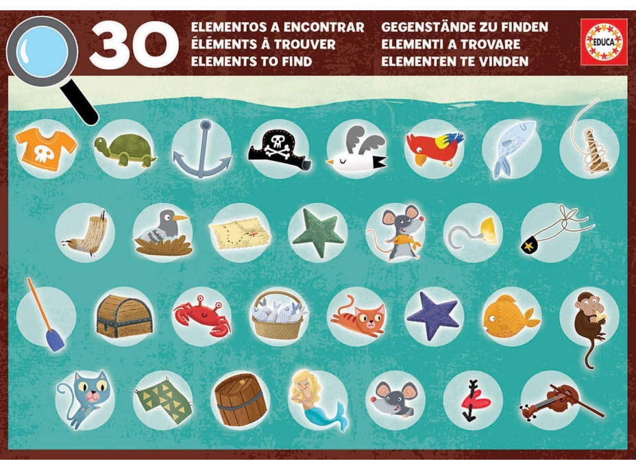 EDUCA Detektívne puzzle Pirátska loď 50 dielikov